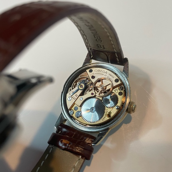 Rare Vintage 1950s Omega Seamaster Swiss Movement Watch Wind Up 18K Gold - Picture 5 of 8